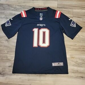 Mac Jones #10 New England Patriots Jersey Blue Mens Medium Nike On Field Stitch
